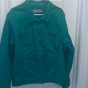 Old Navy Rockstar Emerald green denim jacket